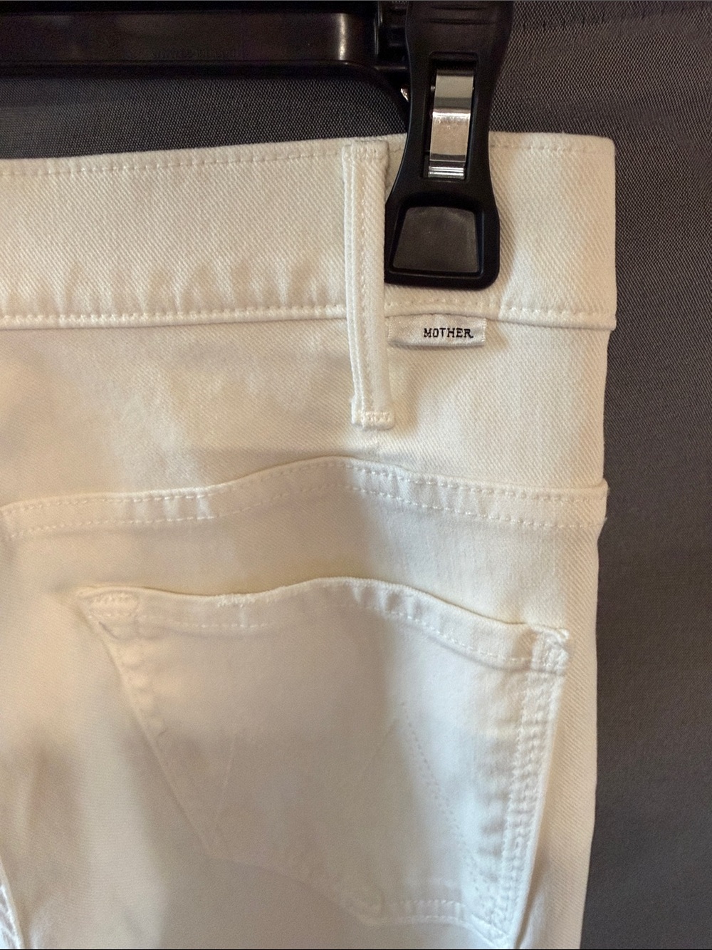 MOTHER The Hustler Ankle Fray Jeans White Size 27 High Rise Raw Hem Cropped - Picture 9 of 9